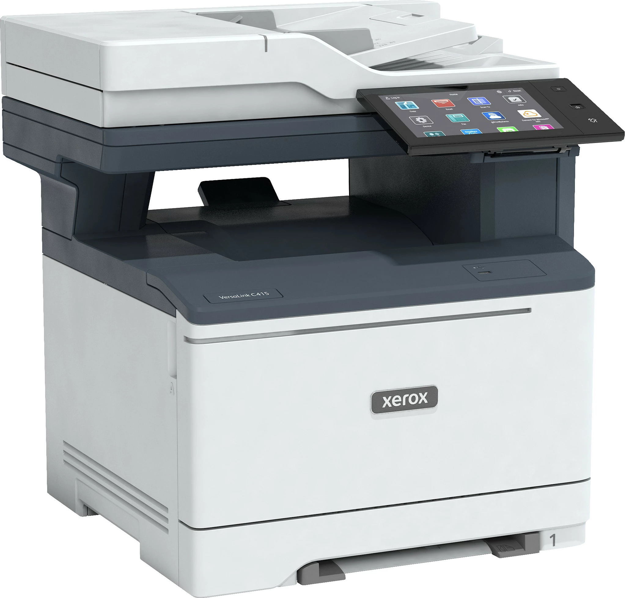 Printer multifunksional Xerox VersaLink C415DN, USB/LAN, print/scan/kopje/fax, duplex, gri/blu