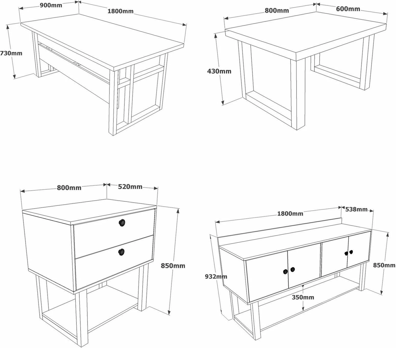 Set mobiljesh për zyre Skye Decor, Mn11-Ba