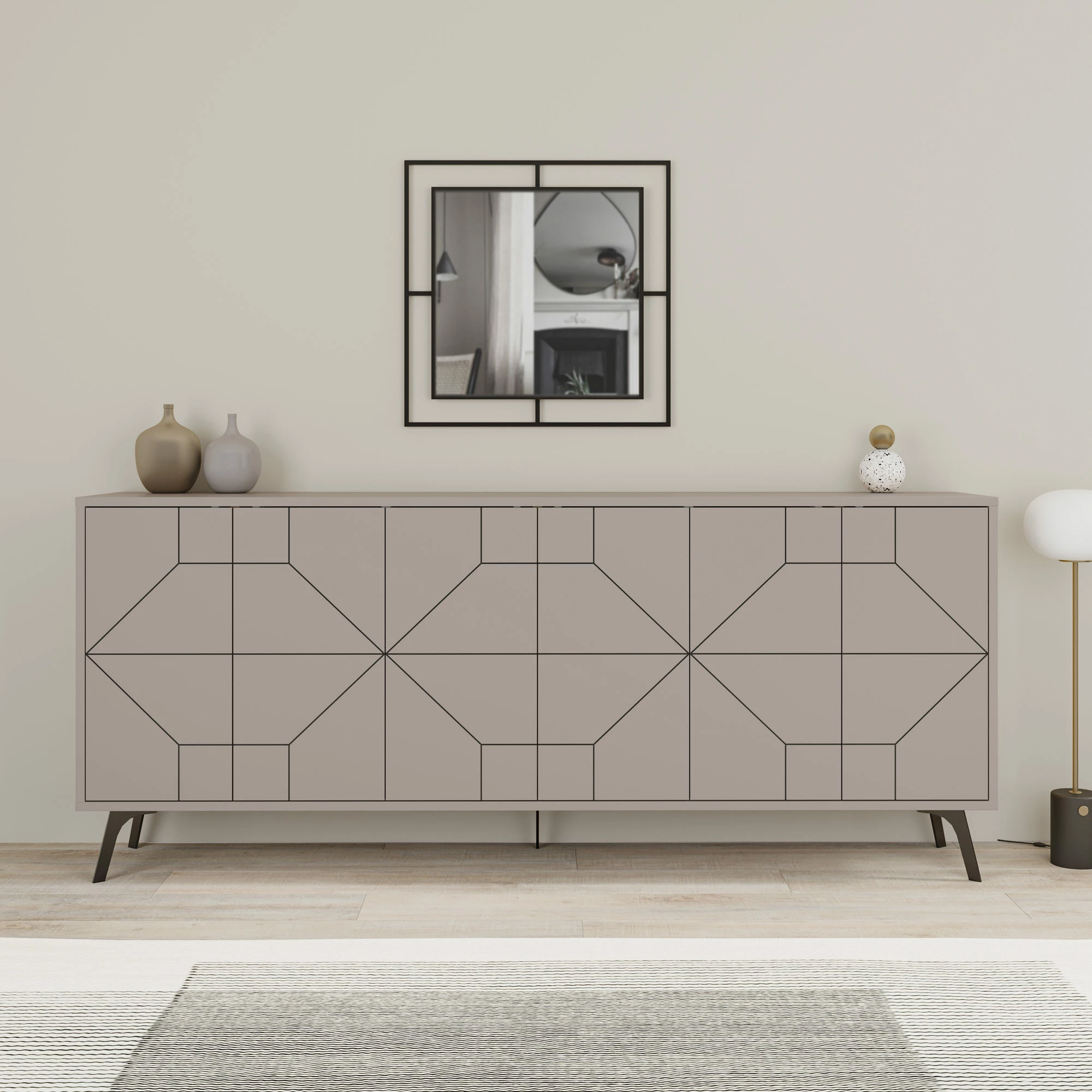 Konsol Skye Decor, ngjyrë mocha e çelët, 183 cm