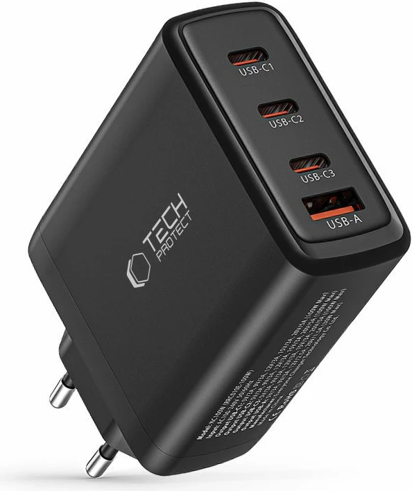 Karikues rrjeti Tech-Protect NC100W-GAN, 4 porta, 100W, USB-C/USB-A, i zi