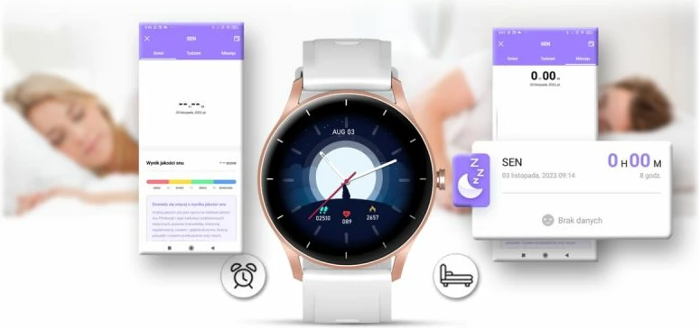 Smartwatch Gravity për femra, rose gold-white
