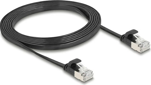 Kabllo rrjeti patch DeLOCK RJ45 Cat6a U/FTP, 2 m, e sheshtë, e zezë