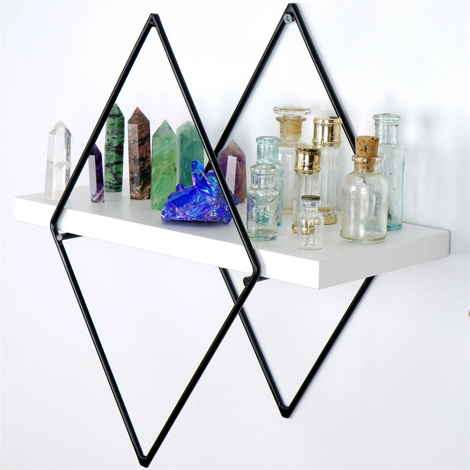 Raft dekorativ metalik për mur Hanah Home, Wr057, i bardhë (2 copë)