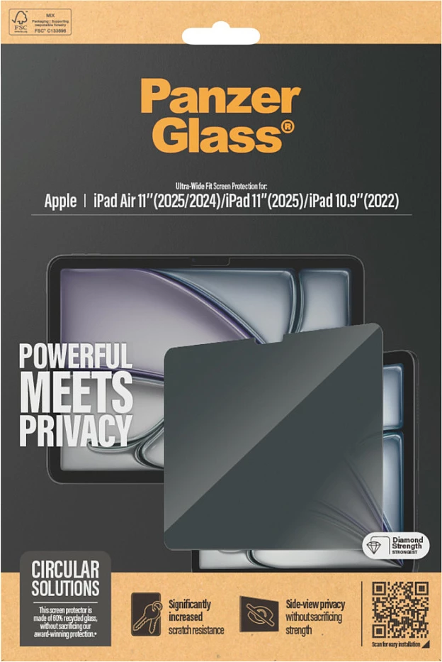 Mbrojtës ekrani privacy PanzerGlass për iPad Air 11"/10.9", transparent