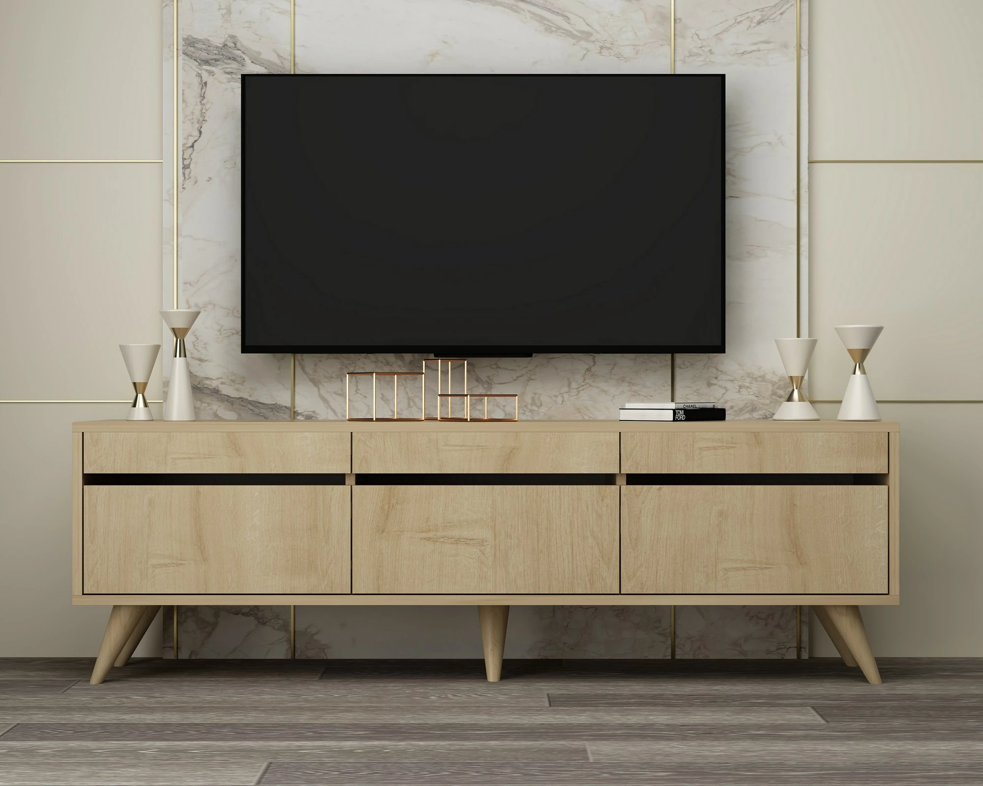 Komodë TV Hanah Home, ngjyrë Sapphire Oak