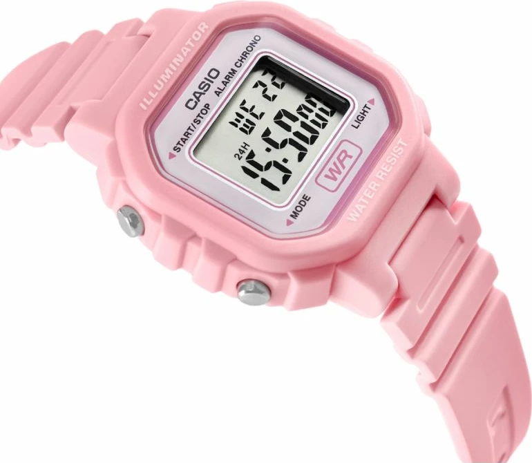 Orë dore digjitale femra CASIO LA-20WH-4A1EF, rozë, me kuti