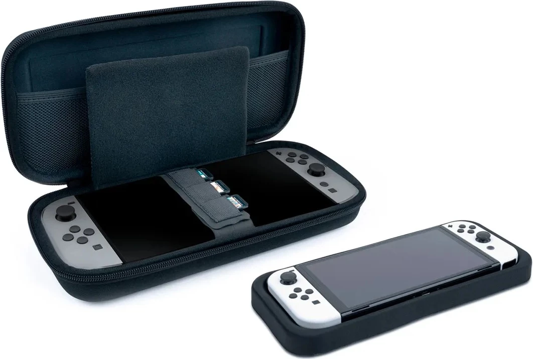 Këllëf udhëtimi Nacon Travel për Nintendo Switch 2, me shell të fortë, me shkumë të brendshme, i zi