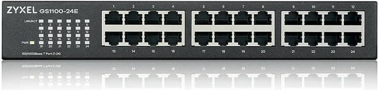 Switch Zyxel GS1100-24E, Unmanaged, Gigabit Ethernet (10/100/1000), Montim në rack, Montim në mur, Ngjyrë e zezë