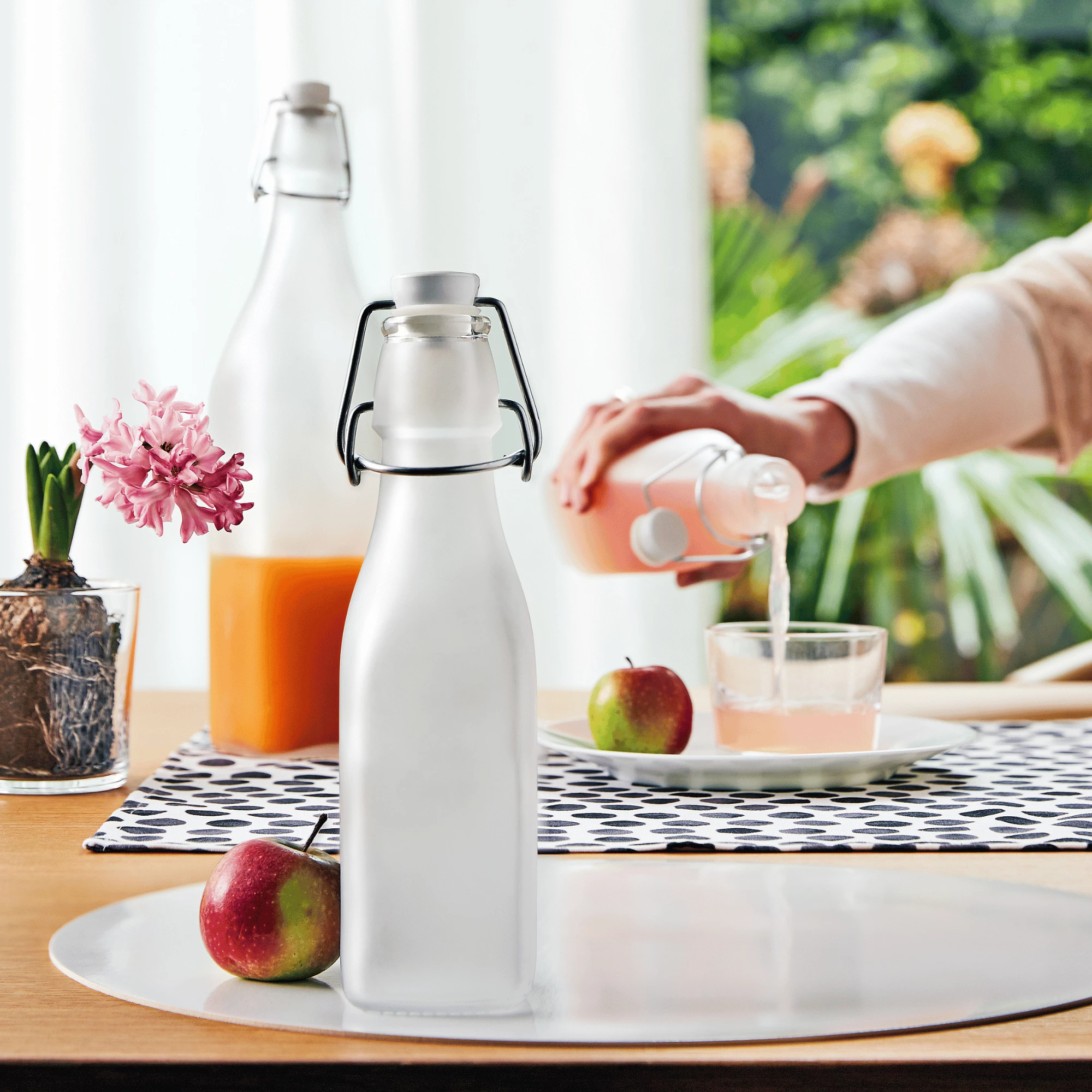 Shishe qelqi Bormioli Rocco Swing 1 L (1000 ml) transparente, set 6 copë