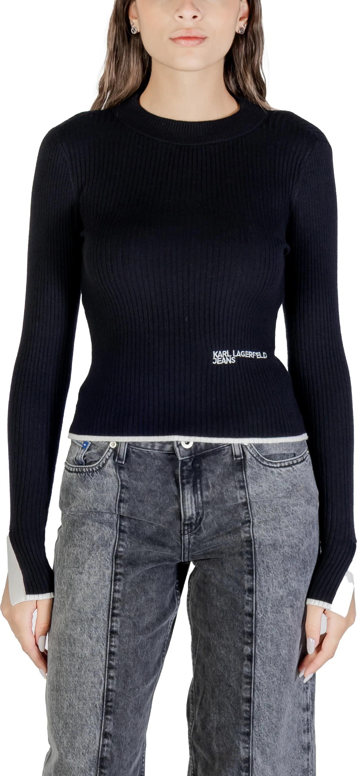 Xhemper për femra Karl Lagerfeld Jeans KLJ Mock Neck A3W18006, i zi