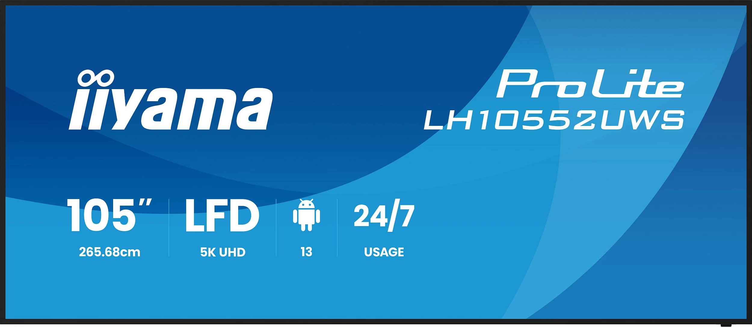Ekran profesional iiyama ProLite LH10552UWS-B1AG, 105" 5K UltraWide 21:9, IPS, 60Hz, HDMI/DP/USB-C, i zi