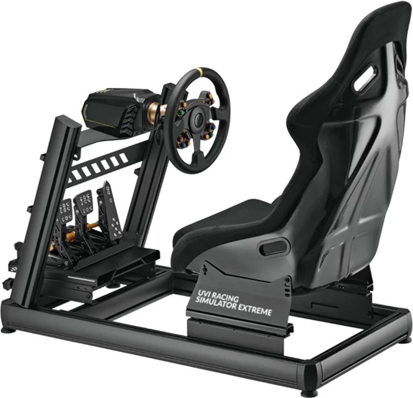 Simulator garash UVI Racing SIM Extreme, konstruksion alumin, ulëse e rregullueshme, kompatibil me timona standard 3