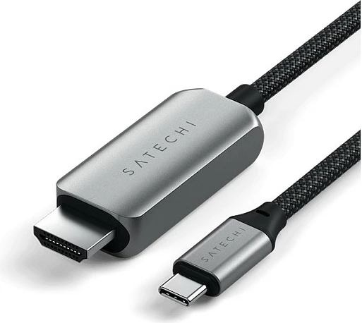 Kabllo Satechi USB-C në HDMI 2.1, 8K, 1.96m, e zezë/argjendtë