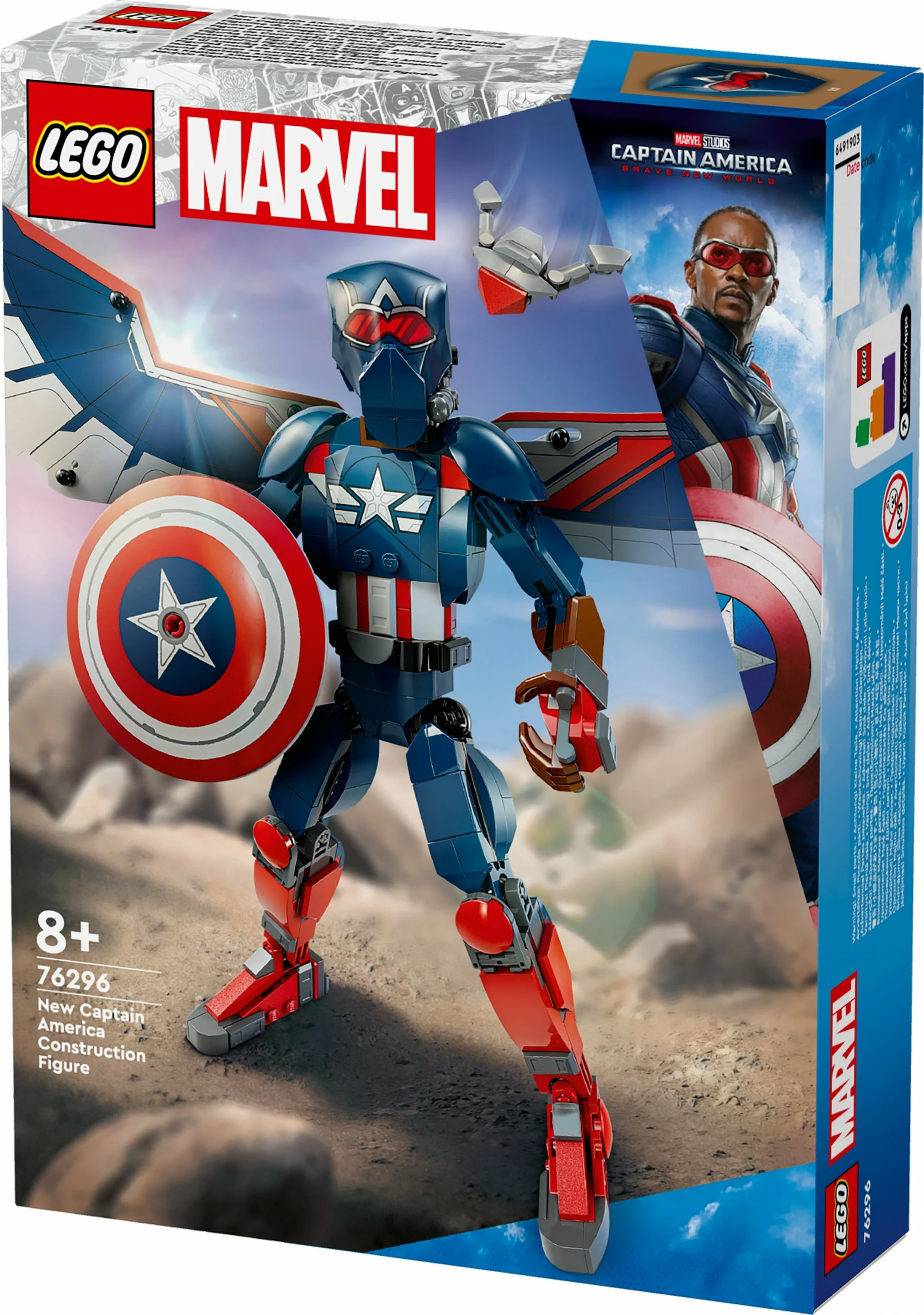 Set ndërtimi LEGO Marvel 76296 New Captain America, shumëngjyrësh