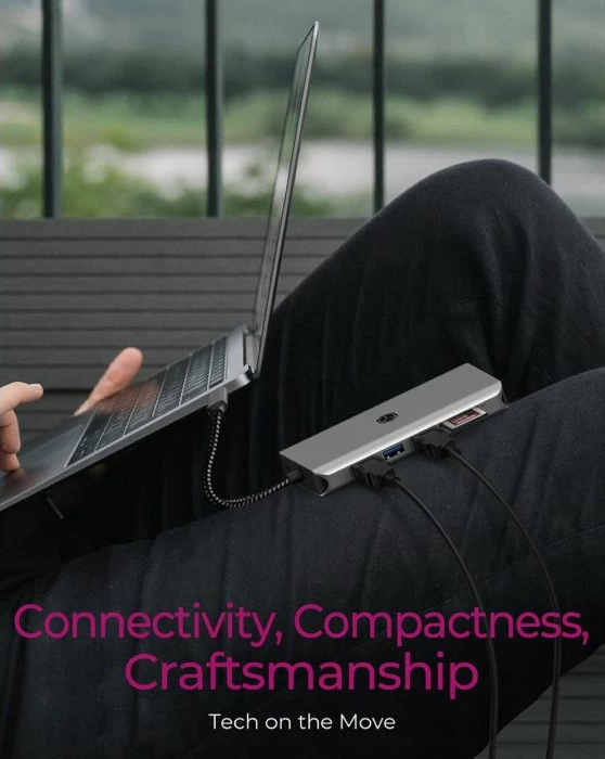 docking station USB-C ICYBOX IB-DK4061-CPD 12-në-1 Power Delivery 100W, antracit/zezë