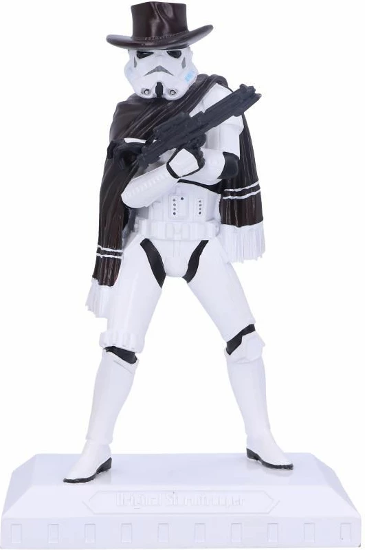 Figurinë koleksionuese NEMESIS NOW Stormtrooper "The Good The Bad and The Trooper" Star Wars, e pikturuar me dorë, bardhë/kafe e errët
