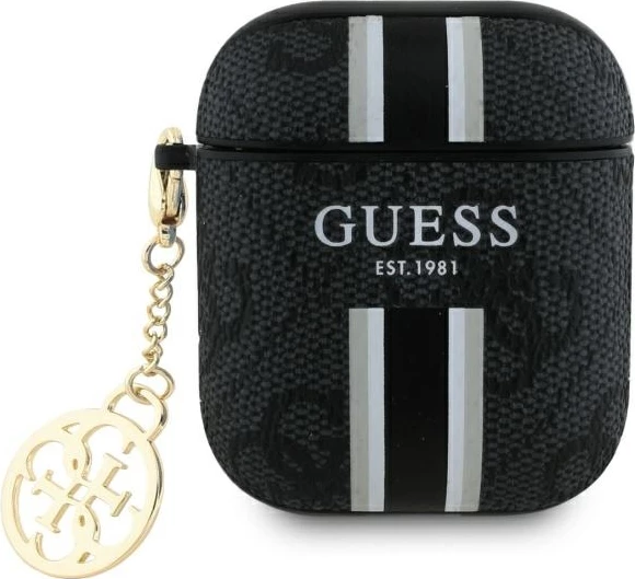 Mbështjellës Guess GUA2P4RPSK për AirPods 1/2, me varëse, i zi