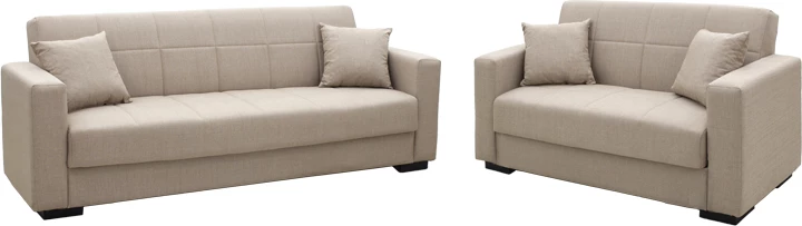 Set dhome ndeje 2 pjesë Vox stof ngjyrë krem