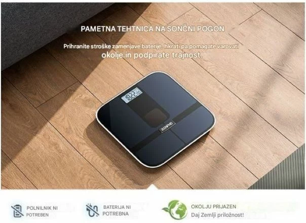 Peshore smart personale RENPHO Elis Solar 2, Bluetooth (BLE), 180 kg, 28x28x2.3 cm, e zezë