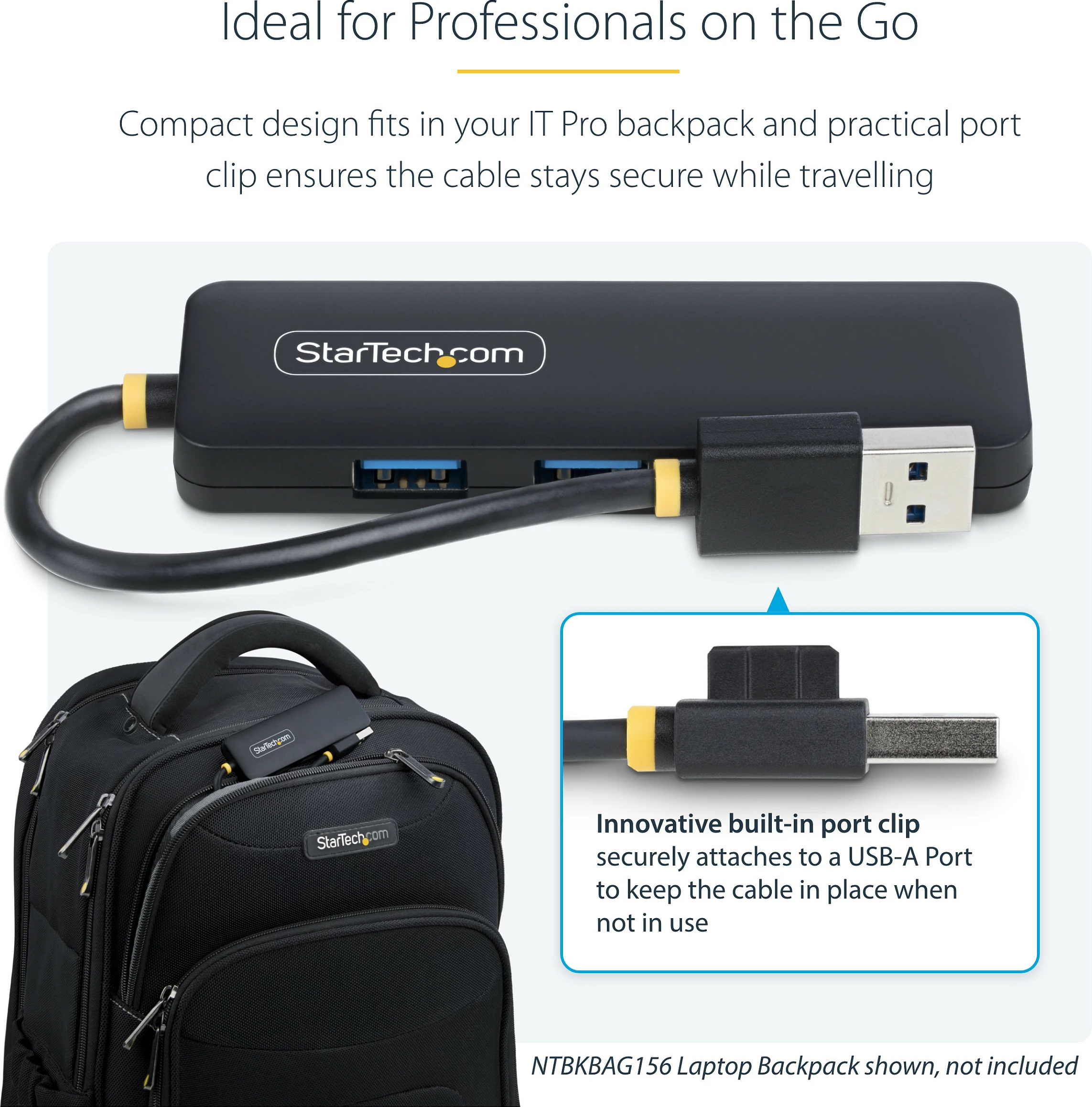 USB Hub StarTech 4-Port USB-A, USB 3.2 Gen 1, 5Gbps, bus-powered, i zi