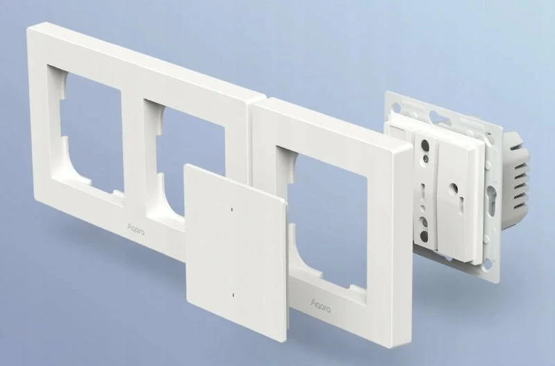 Ndërprerës i mençur drite Aqara Light Switch H2 EU Double, 2 kanale, Matter over Thread/Zigbee, 55x55 mm, bardhë