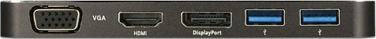 Docking stacion DeLOCK USB-C 3.2, DP/HDMI 4K + VGA, USB Hub, PD 3.0, e zezë