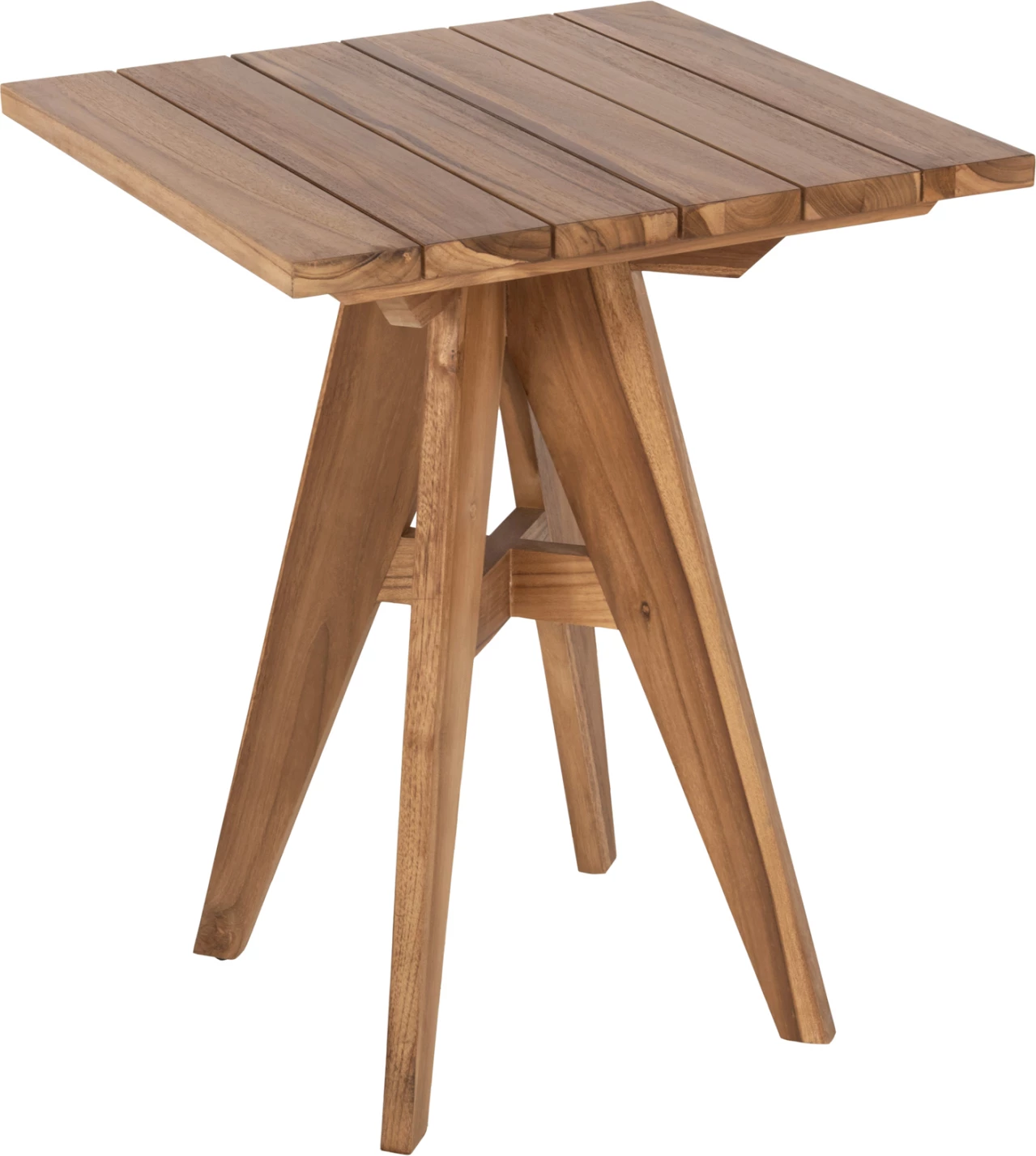 Tavolinë katrore për ngrënie jashtë, LEO, dru TEAK, 60x60x75H cm