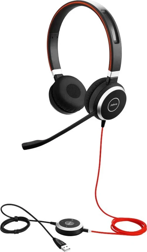 Kufje Jabra Evolve 40, Duo MS, të zeza/kuqe