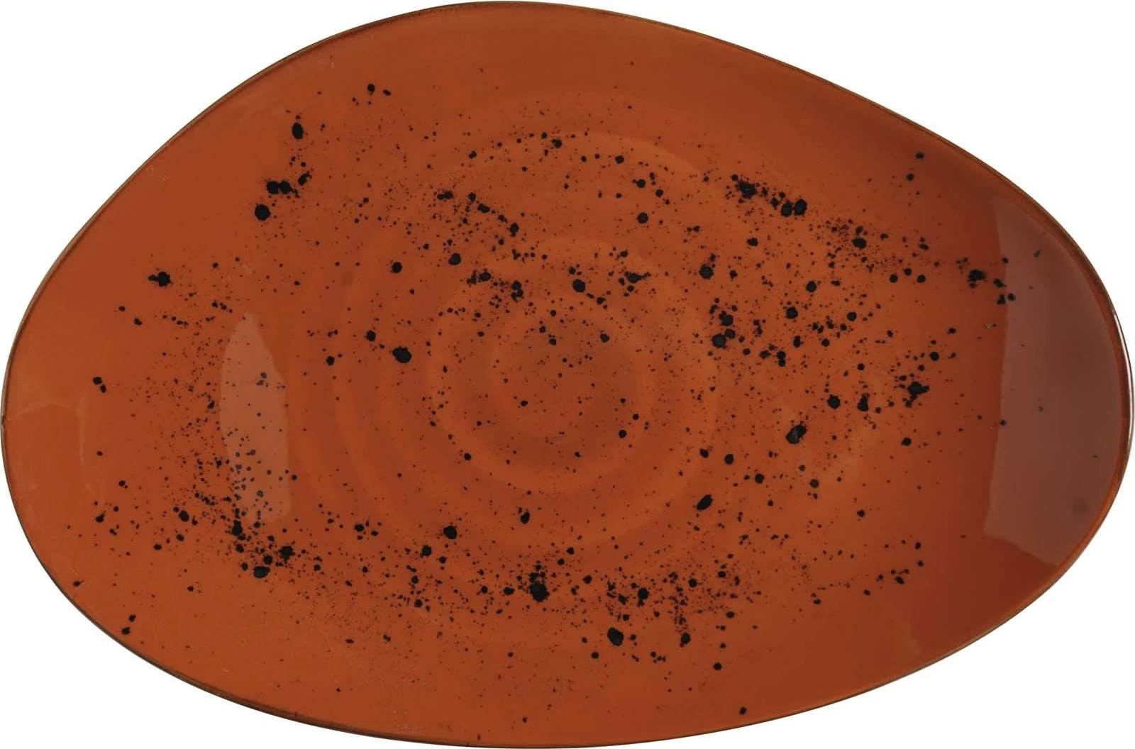 Pjatë porcelani Fine Dine Dahlia Organic Shape 350x210 mm, portokalli, set 6 copë