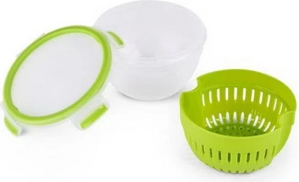 Enë frutash Emsa N10722 Clip & Go, 1.1L, me sitë, jeshile