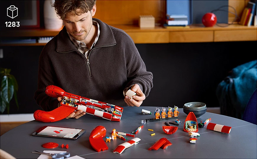 Set ndërtimi LEGO Ideas 21367 Tintin Moon Rocket, 1283 pjesë, 18+, multikolor