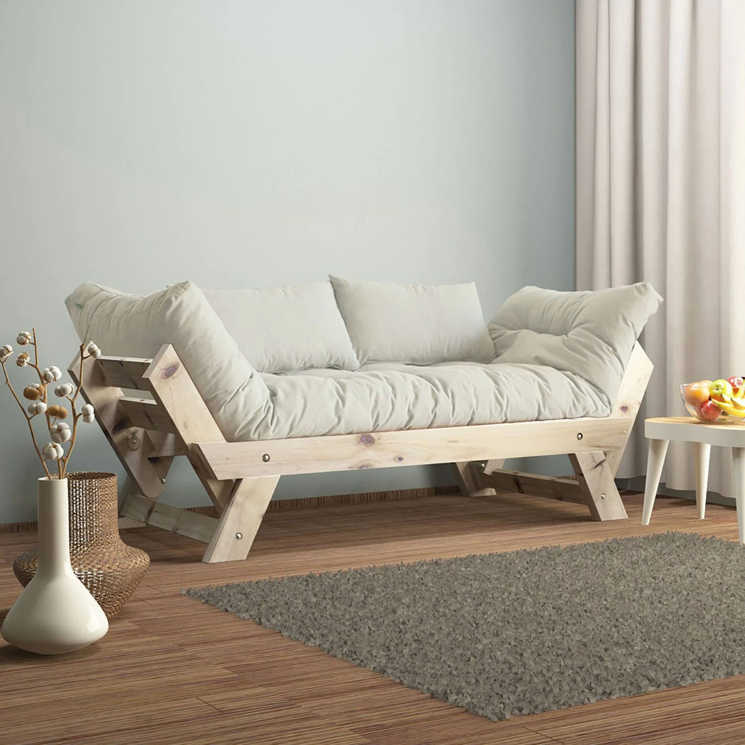Divan kopshti dy vendësh, Skye Decor, natyral/bardhë, CPT8129-210