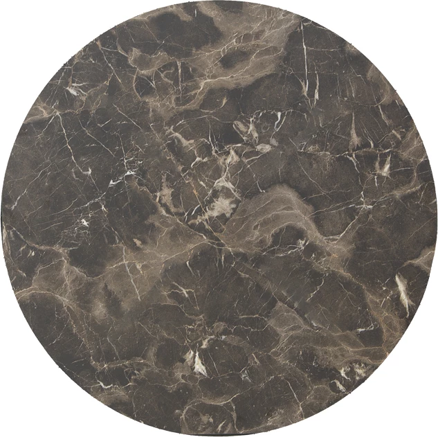 Sipërfaqe tavoline Verhia HPL, pamje mermeri gri e errët, D60cm, 12mm trashësi