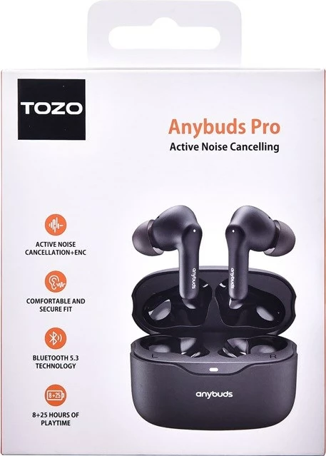 Kufje TOZO Anybuds Pro, TWS, Bluetooth, USB Type-C, Zezë