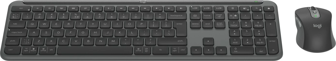 Set tastiere dhe maus Logitech 920-012490, Wireless, RF Wireless + Bluetooth, QWERTY, Grafit