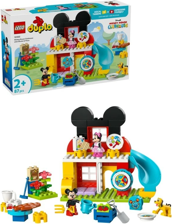 set bllokash ndërtimi LEGO DUPLO Disney 10465 Mickey Mouse Clubhouse me Minnie & Pluto, 87 copë