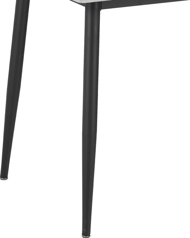 Tavolinë me karrige Gustas-Bella set prej 5 copash, gur i sinteruar, ngjyrë mermeri gri, metal i zi, 120x60x75cm