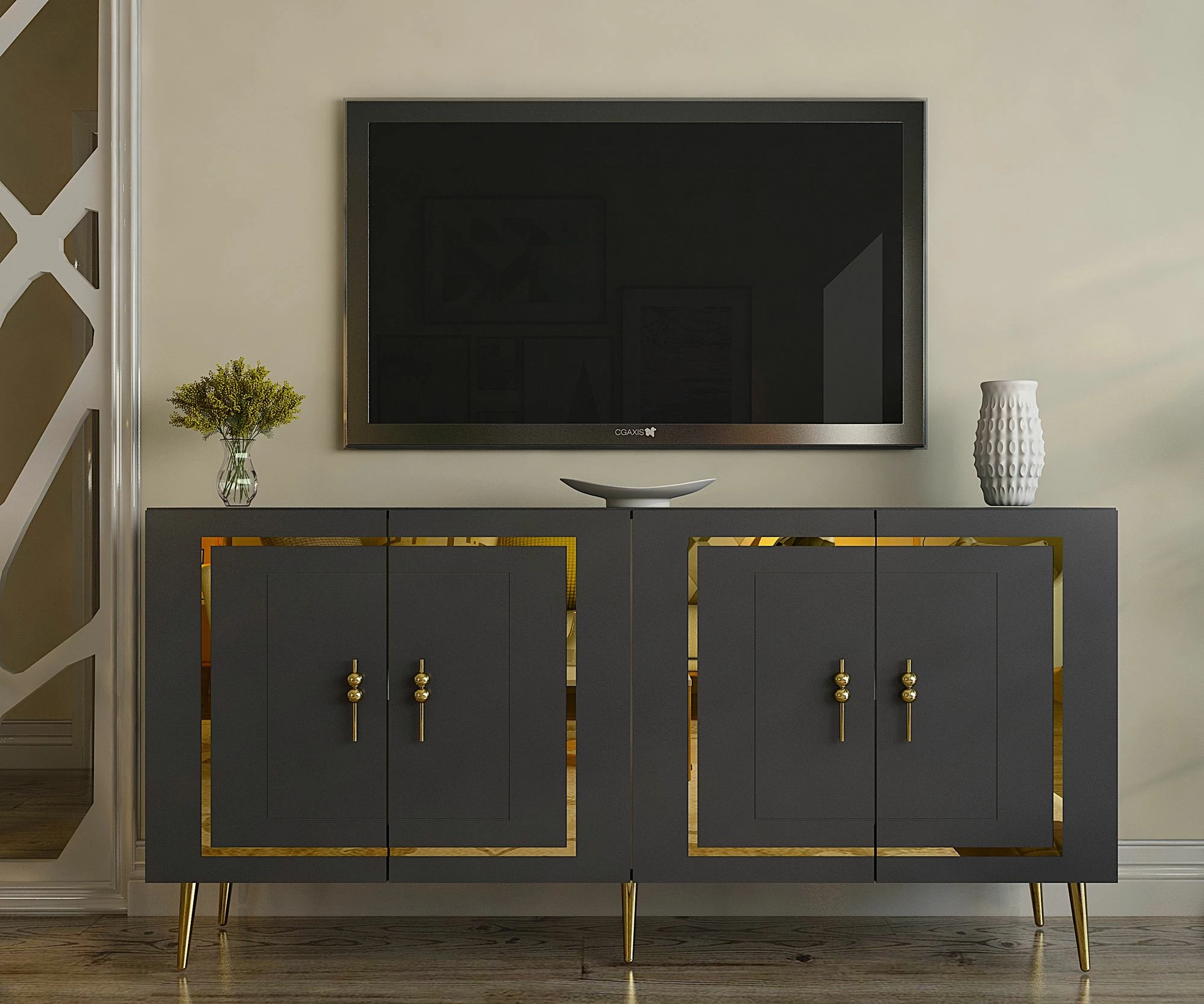 Konsol Skye Decor, anthracite, gold, Piero KB150