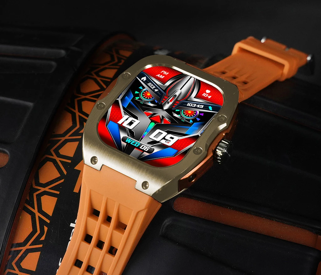 Smartwatch Moye Kronos Prime 1.96" AMOLED, Bluetooth thirrje, IP68, 5-7 ditë bateri, portokalli