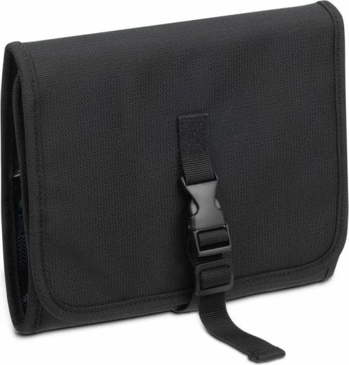 Çantë tualeti RIVACASE ECO 8408, RPET, 4 ndarje me zinxhir, me grep varës, e zezë