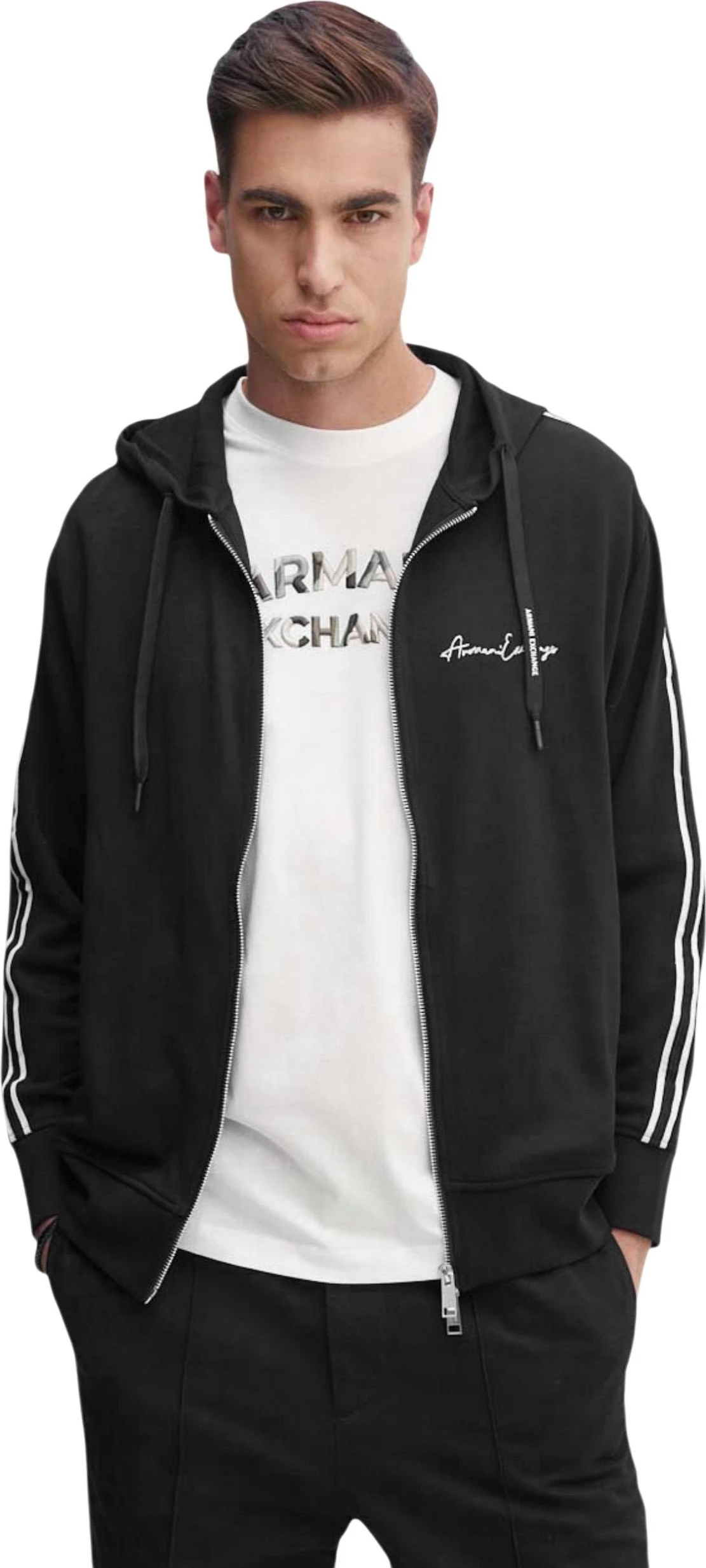 Duks me zinxhir Armani Exchange 8NZMSH Z9N1Z për meshkuj, i zi