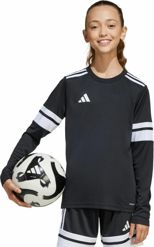 Fanellë me mëngë të gjata për fëmijë adidas, e zezë dhe e bardhë [Madhësia: 140 cm]