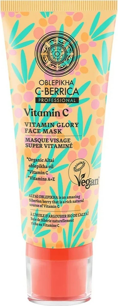 Maskë për fytyrë për femra Natura Siberica Oblepikha C-Berrica Vegan me Vitaminë C, 100ml