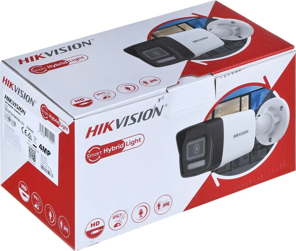 Kamerë IP Hikvision DS-2CD1043G2-LIU, 2.8mm, Bullet, Bardhë