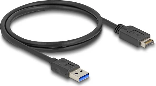 Kabllo DeLOCK USB Type-E 20-pin në USB-A, USB 3.2 Gen 2, 0.8m, 10Gbps, e zezë