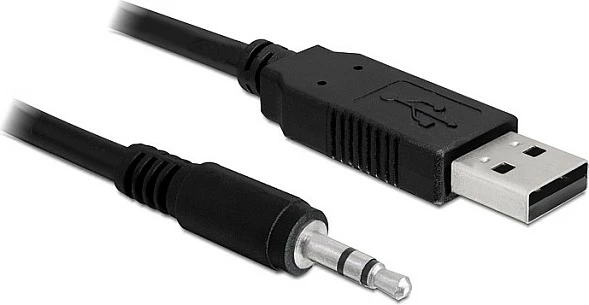 Kabllo konvertuese USB 2.0 Serial-TTL DeLOCK, 3.5mm, 1.8m, e zezë