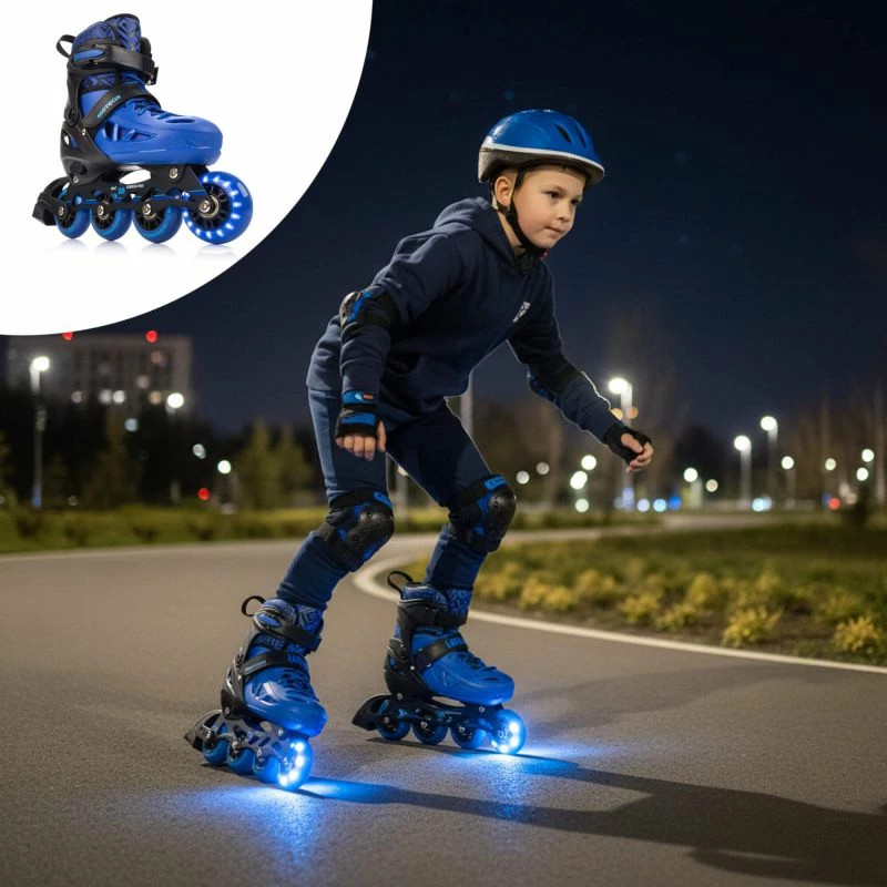 Rollera për fëmijë Meteor Loky S 30-33, zi/kaltër [Madhësia: Standarde]