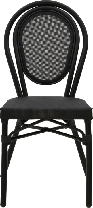 Karrige Nacia alumini e zezë-textilene e zezë 45x59x85cm