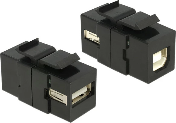 Modul Keystone DeLOCK 86370, USB 2.0 A në USB 2.0 B, i zi