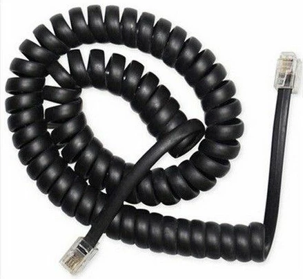 Kabllo telefoni spirale Gembird TC4P4CS-2M RJ10 (4P4C) 2 m, e zezë